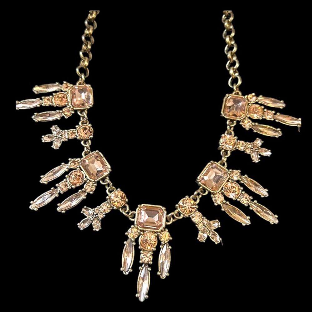 N331 Iman Global Chic Bib Choker Pink and Gold- versatile Wear Day to Night